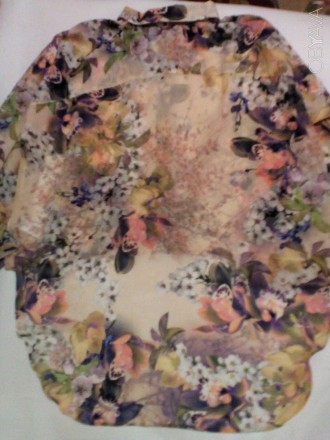 Блузка женская нарядная с удлиненной спинкой 16-18размер качественный легкий шиф. . фото 3