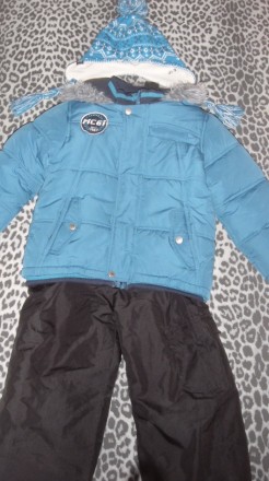Зимняя тёплая куртка синяя (цвет морской волны, с бирюзовым оттенком) на мальчик. . фото 2