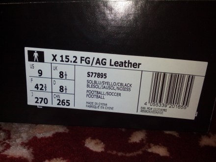 Продам новые бутсы (копочки) Adidas Адидас FG/AG X 15.2 кожа кенгуру оригинал!
. . фото 3