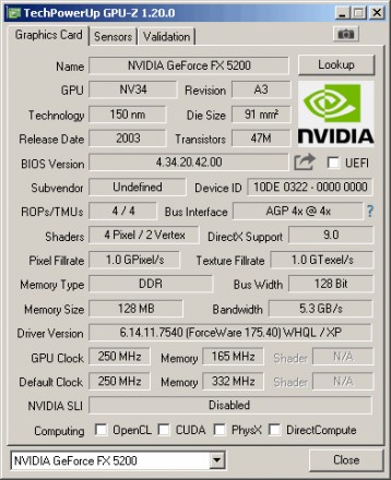 Наименование	Видеокарта GeForce FX 5200
Ядро	NV34
Техпроцесс (мкм)	0,15
Транз. . фото 2
