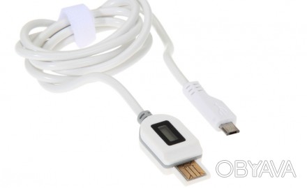 USB шнур c ЖК дисплем. Цифровой индикатор показывает вольтаж, напряжение и время. . фото 1