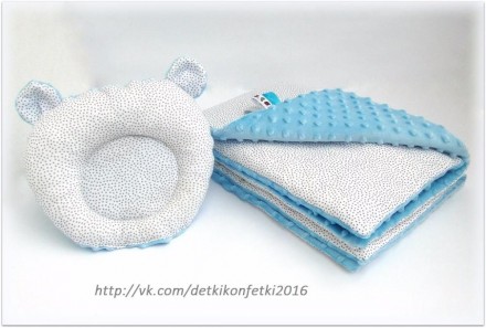 Постельное белье для малышей в кроватку: ортопедическая подушка и покрывальце 1*. . фото 6