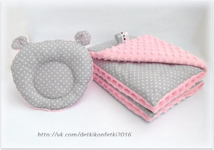 Постельное белье для малышей в кроватку: ортопедическая подушка и покрывальце 1*. . фото 2