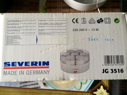 Продам йогуртницу Severin JG3516. В хорошем состоянии,пользовались один раз.. . фото 3