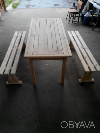 ПРОДАМ НОВЫЙ стол и скамейки!не окрашены.
Размер стола-1670×770×790.Цена 3600.. . фото 1