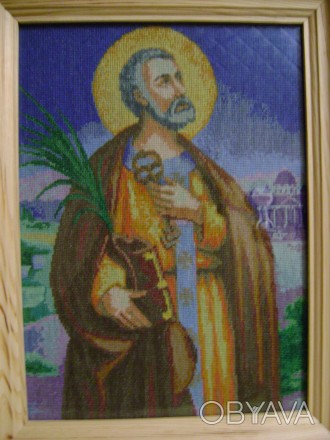 Святой Пётр,нитки мулине. . фото 1