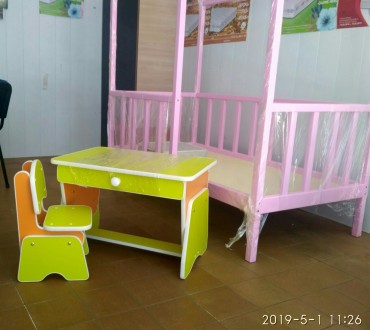 Детский столик и стульчик с регулировкой высоты.
Материал - ЛДСП первого сорта . . фото 12