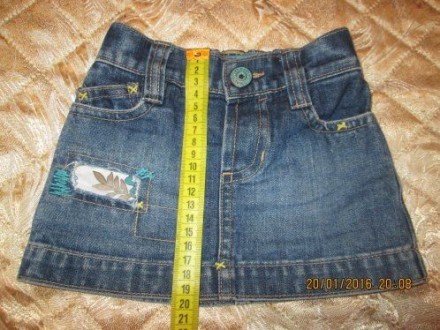 Модная джинсовая юбочка длина 19см.,пояс 21(резинка хорошо тянется). В отличном . . фото 2