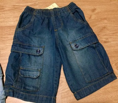 Продам очень крутые джинсовые бриджи. Синие Arizona на 4 года(104см). . фото 3