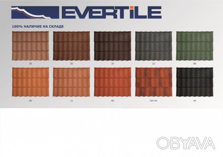 Розпродаж 6,32 евро/ лист. Evertile композитна черепиця, Чехія,  колір 22, графі. . фото 1