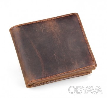 Мужской кошелек портмоне кожаный 

Размер: 11 х 9,5 см

Материал: натуральна. . фото 1