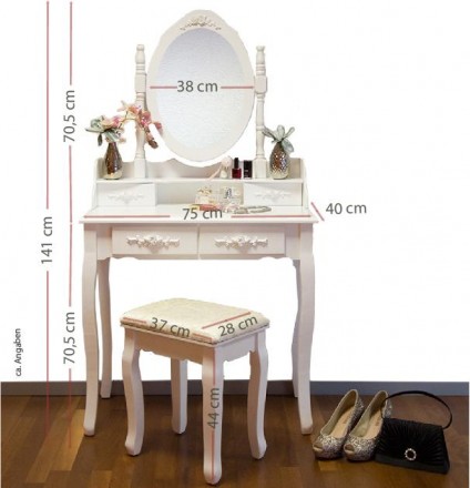 Прекрасный туалетный столик с табуреткой Мирка, 
оригинальный от немецкой  комп. . фото 3