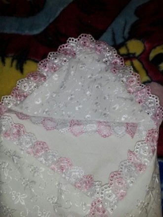 Конверт- одеялко для выписки маленькой принцессы из роддома. Подойдёт для теплой. . фото 4