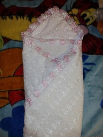 Конверт- одеялко для выписки маленькой принцессы из роддома. Подойдёт для теплой. . фото 3