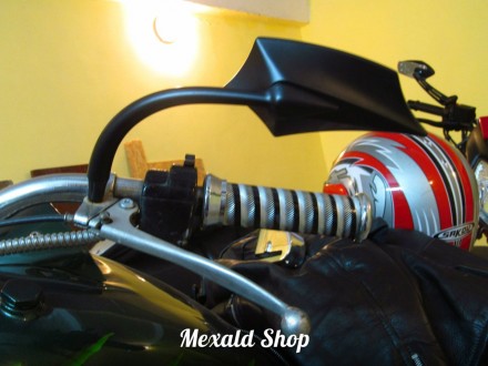 Зеркала на мотоцикл, красивой формы на чоппер-круизер, полностью из металла. Цве. . фото 7