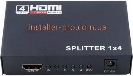 Сплиттер HDMI 1x4 распределяет источник HDMI на 4 таких же выхода при сохранении. . фото 2