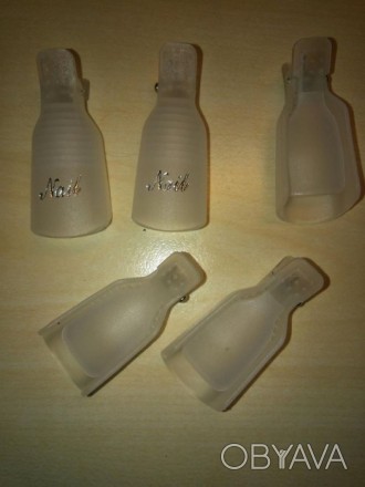 Пластиковые колпачки для снятия гель лака или обычного трудноснимаемого 5шт. . фото 1