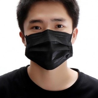 Защитные маски трех-слойные. Использован очень плотный материал плотностью 150 г. . фото 2