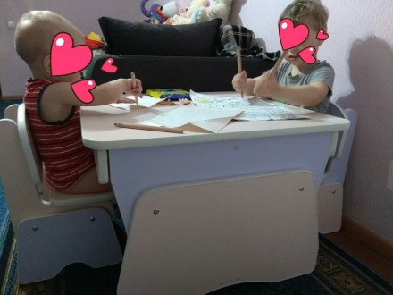 Столик и стульчики для двух малышей. 
Цвет - салатовый/белый.
 Есть регулировк. . фото 11