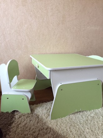 Столик и стульчики для двух малышей. 
Цвет - салатовый/белый.
 Есть регулировк. . фото 6