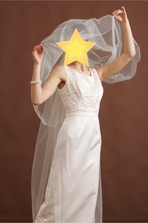 Безумно красивое свадебное платье со шлейфом. Цвет - айвори. Платье новое, испол. . фото 2