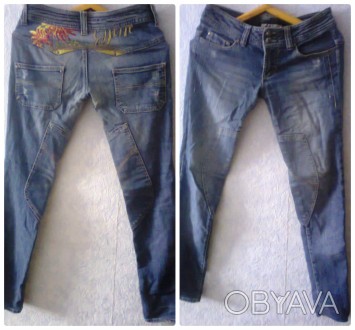 Штаны, джинсы, размер 44, состояние нормальное, без дефектов. Посадка не высокая. . фото 1