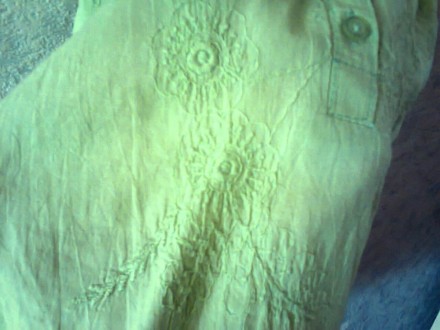 Коротенькое платье-туника, сарафан красивого салатового цвета с вышивкой. Можно . . фото 4
