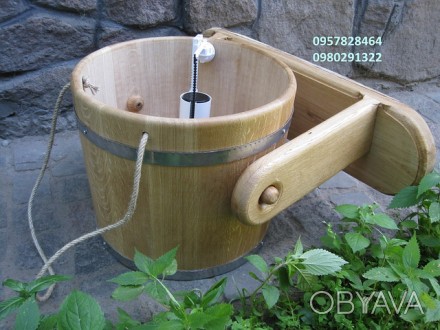 Делаем обливные устройства (ведро-водопад) для бани из дуба с нержавеющими обруч. . фото 1