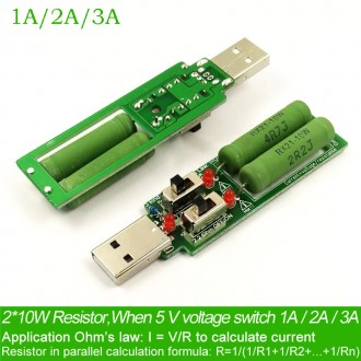 Нагрузочный резистор с разъемом USB и переключателем тока 1А/2А/3А.

Нагрузочн. . фото 2
