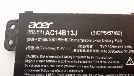 аккумуляторная батарея ноутбука 
Acer AC14B13J AC14B18J 
ORIGINAL

Аккумулят. . фото 4