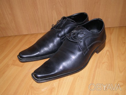 Мужские туфли черного цвета, 45 размера, 1 раз одел,. . фото 1