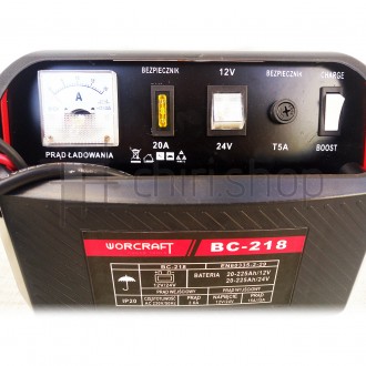 Зарядний пристрій для автомобільного акумулятора Worcraft BC-218, 12-24 В, 15 А,. . фото 5