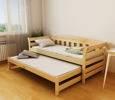 Детская деревянная кровать"Тедди Дуо" ТМ "Луна" - удобная двухуровневая кровать . . фото 4