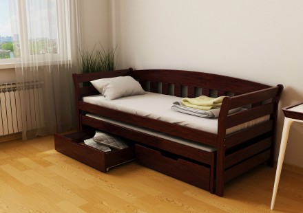 Детская деревянная кровать"Тедди Дуо" ТМ "Луна" - удобная двухуровневая кровать . . фото 2