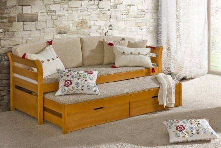 Детская деревянная кровать"Тедди Дуо" ТМ "Луна" - удобная двухуровневая кровать . . фото 6
