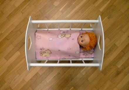 Деревянная кроватка для куклы - хороший подарок девочкам от 2 лет.Размер спально. . фото 4
