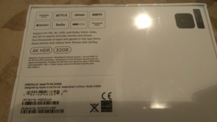 Новая Apple TV 4Gen 32/64gb 
в пленке, не восстановленная.
Комплект: пульт, тв. . фото 4