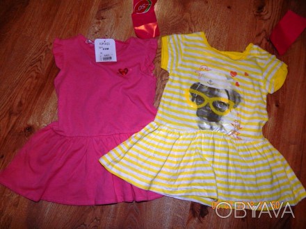 Желтое платье на девочку возрастом 1,5-2 года. Замеры: длина изделия 42см, ПОГ 2. . фото 1