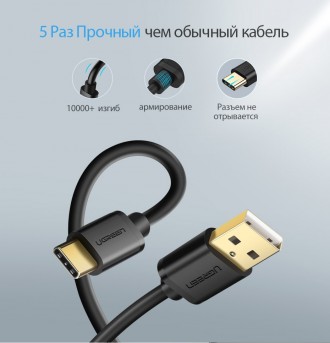 Кабель Ugreen USB - USB typeC, 100 см
колір - білий, синій, чорний.
1 шт - 90 . . фото 3