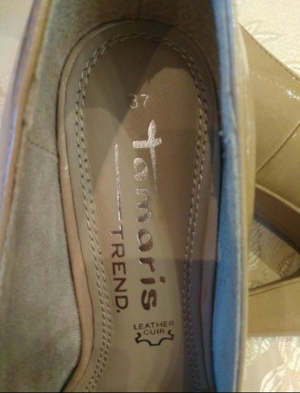 Кожаные туфли Tamaris, каблук-9см, платформа -1 см, стелька -22,5 см. . фото 5