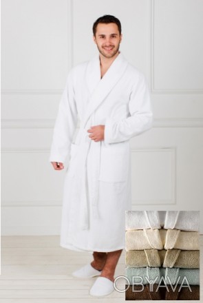 Махровый халат для мужчин, комфортный и свободный. 100% хлопок. Классический сти. . фото 1