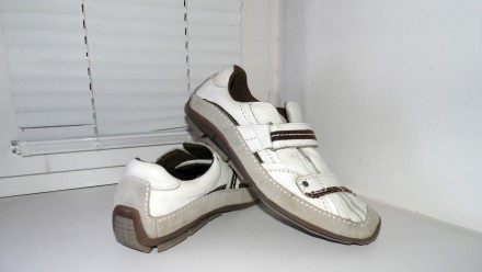 Мокасины,  туфли Memfis, Германия
цвет белый,серый
натуральная плотная мягкая . . фото 2