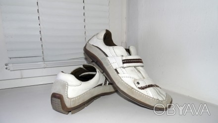 Мокасины,  туфли Memfis, Германия
цвет белый,серый
натуральная плотная мягкая . . фото 1