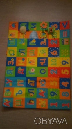 Развивающий коврик для игры и развития ребенка. Выполнен из натуральных тканей, . . фото 1