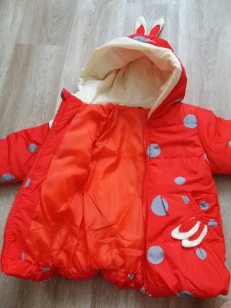 Деми курточка для девочки 1 - 4 года.
Тёплая, лёгкая, яркая. Декорирована милым. . фото 5