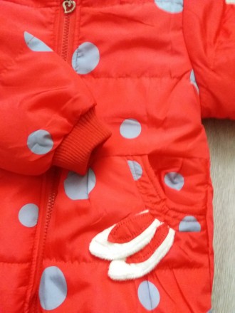 Деми курточка для девочки 1 - 4 года.
Тёплая, лёгкая, яркая. Декорирована милым. . фото 3