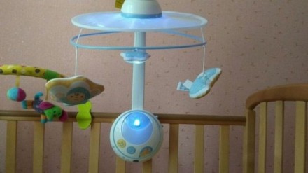 Электронный мобиль-проектор с мягкими подвесными игрушками-звездами поможет созд. . фото 3