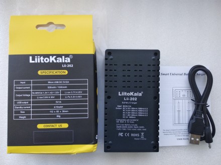 LiitoKala Lii-202 - универсальное интеллектуальное зарядное устройство, совмести. . фото 3