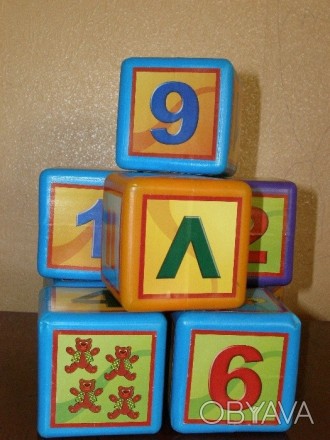 Продам развивающие кубики-буквы и кубики-цифры ( пластик). В каждом наборе по 9 . . фото 1