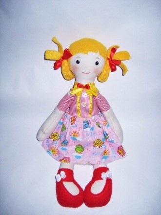 Мягкая текстильная кукла ручной работы , рост 40 см. подойдет для игры даже мале. . фото 3